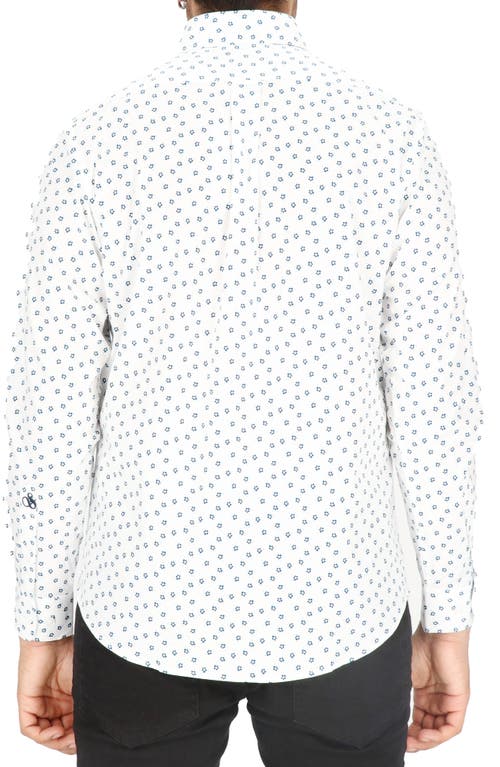 Scotch & Soda Modern Fit Dress Shirt In White/navy