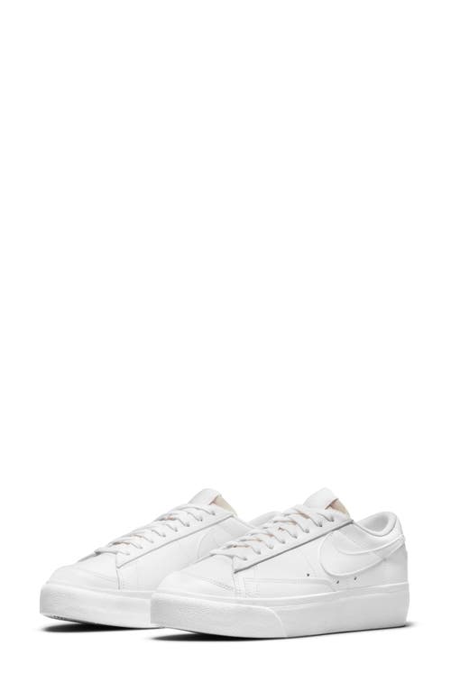 Nike Blazer Low Platform Sneaker in White/White/White/Black