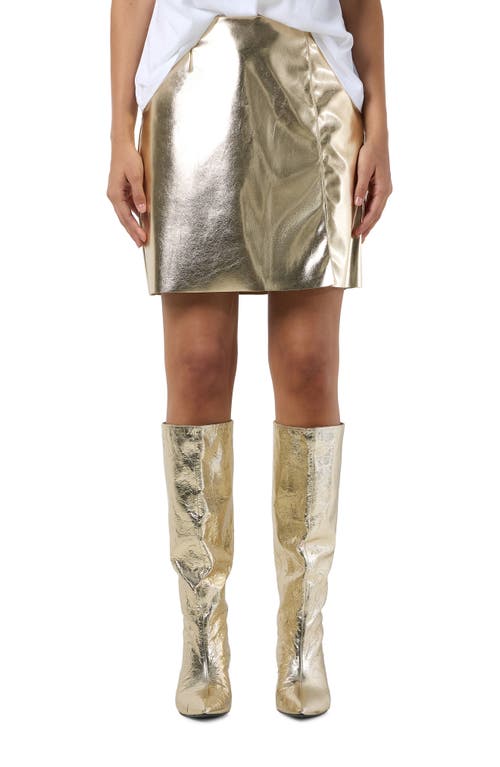 Noisy may Maddie Clara Metallic Skirt in Gold Colour 