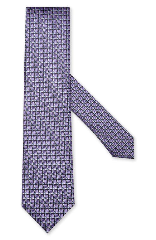 Quadri Colorati Geometric Silk Tie in Purple