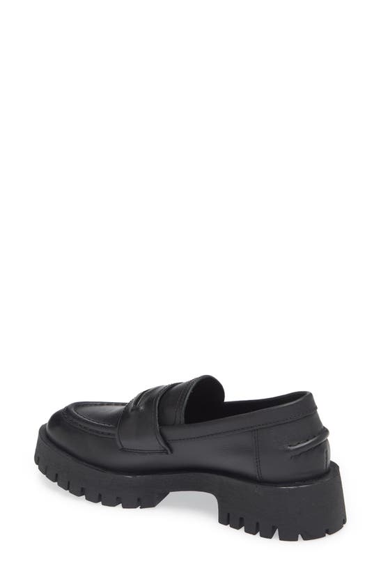 Steve Madden Women's Lawrence Lug Sole Platform Penny Loafers In Black ...