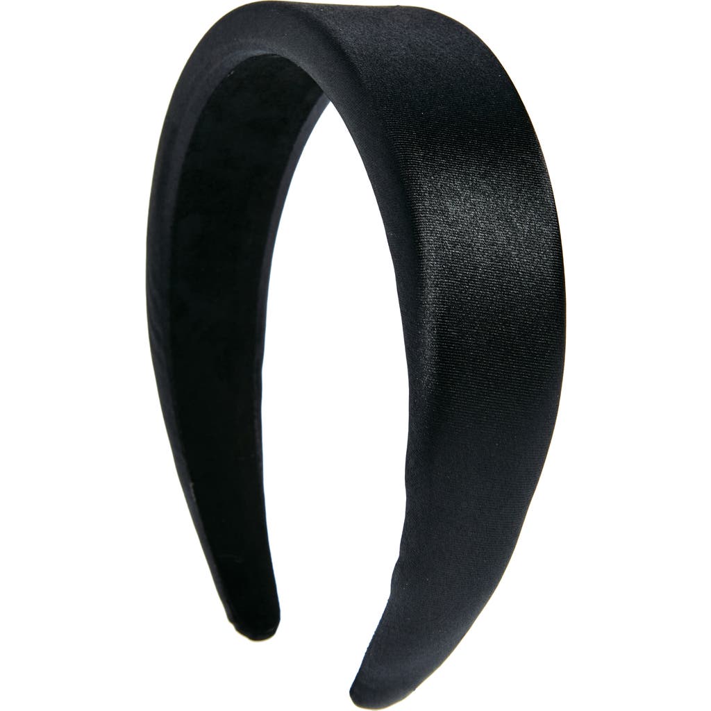 Bp. Padded Satin Wide Headband In Black