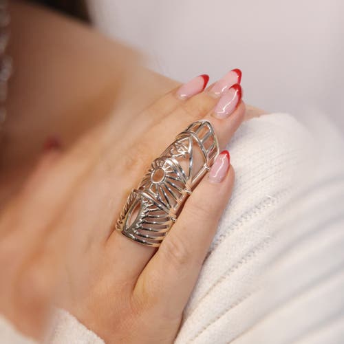 Lucy Quartermaine Egyptian Armour Ring In Sterling Silver
