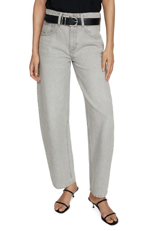 Shop Mango Bet High Waist Straight Leg Jeans In Denim Grey