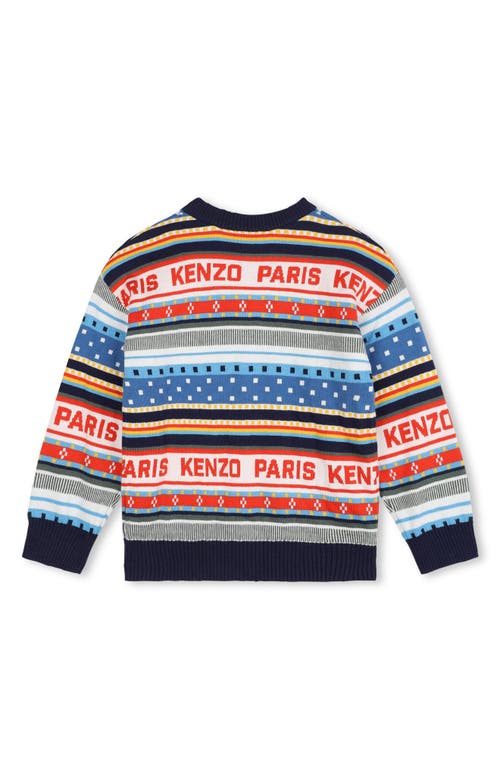 KENZO KENZO KIDS' FAIR ISLE COTTON & WOOL BLEND CREWNECK SWEATER 