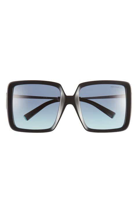 Atlas Cat Eye Sunglasses in Black Acetate with Pale Gold-Colored Metal Accents