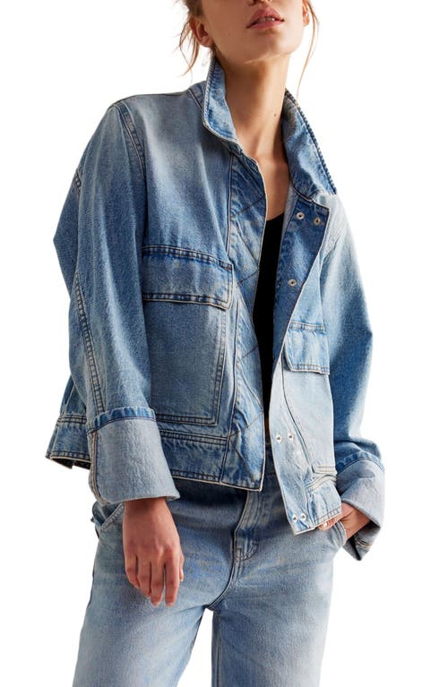 Free People Suzy Oversize Denim Jacket in Sunny Side at Nordstrom, Size Small