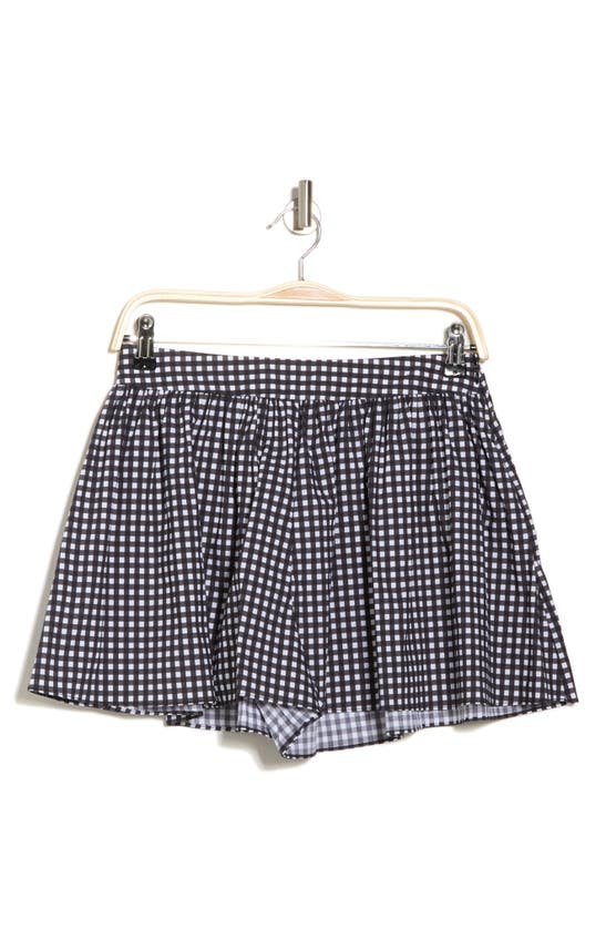 CAROLINE CONSTAS TEAGAN GINGHAM FLARED LEG SHORTS
