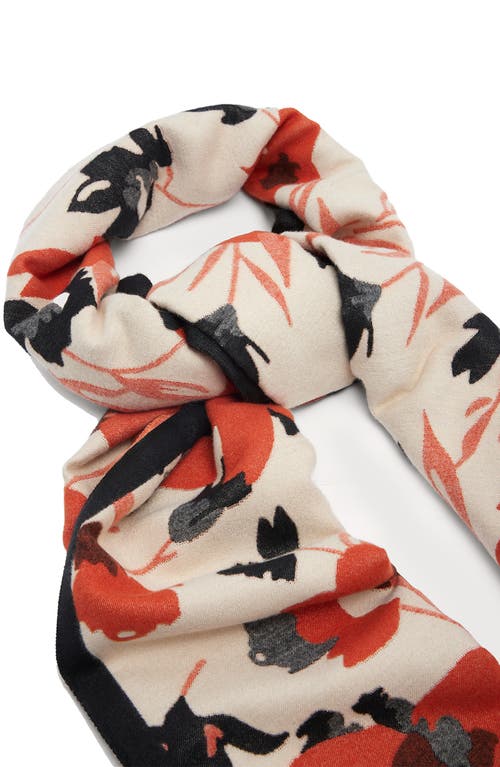 Saachi Floral Reversible Scarf In Orange