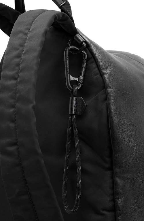 Allsaints Carabiner Leather Backpack In Black