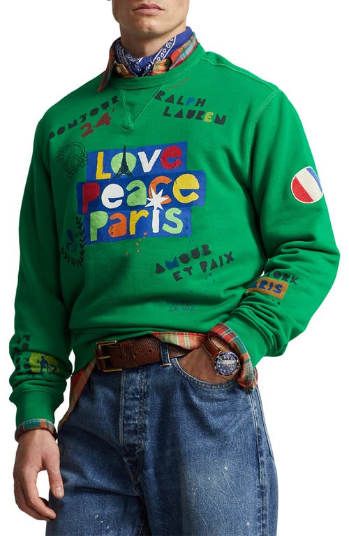 Polo Ralph Lauren Paris Graphic Sweatshirt Cruise Green at Nordstrom,