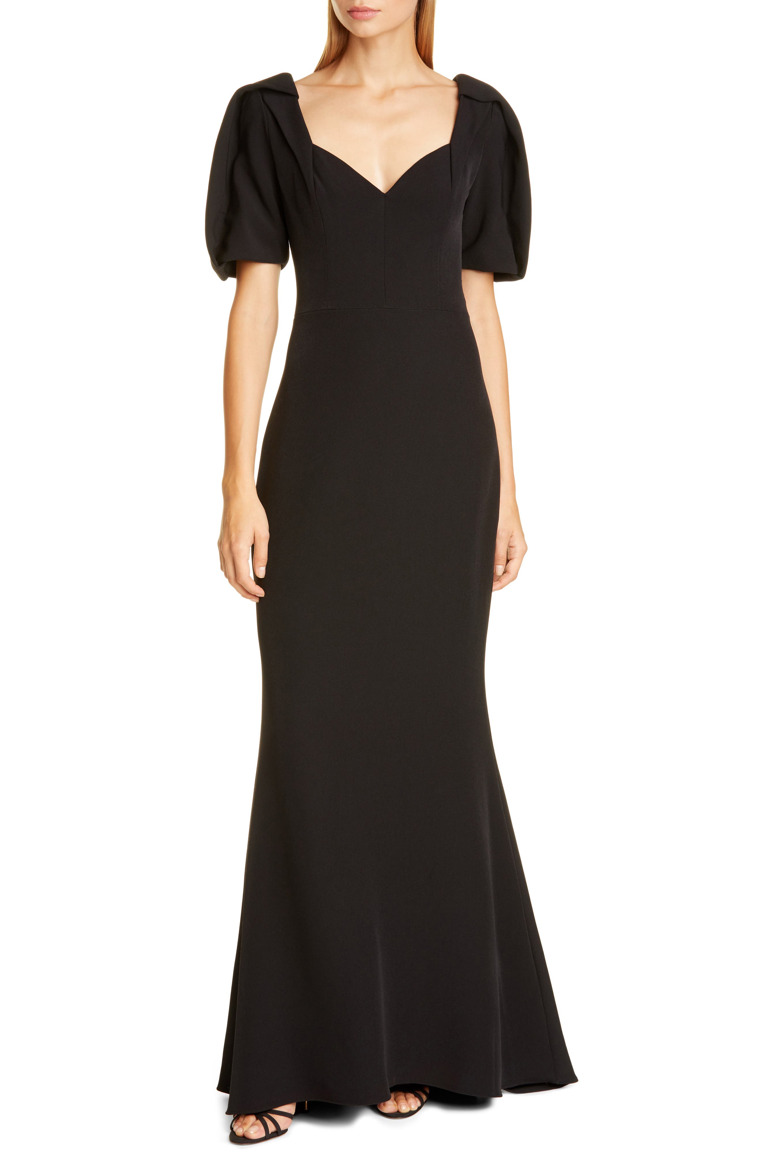 puff sleeves gown