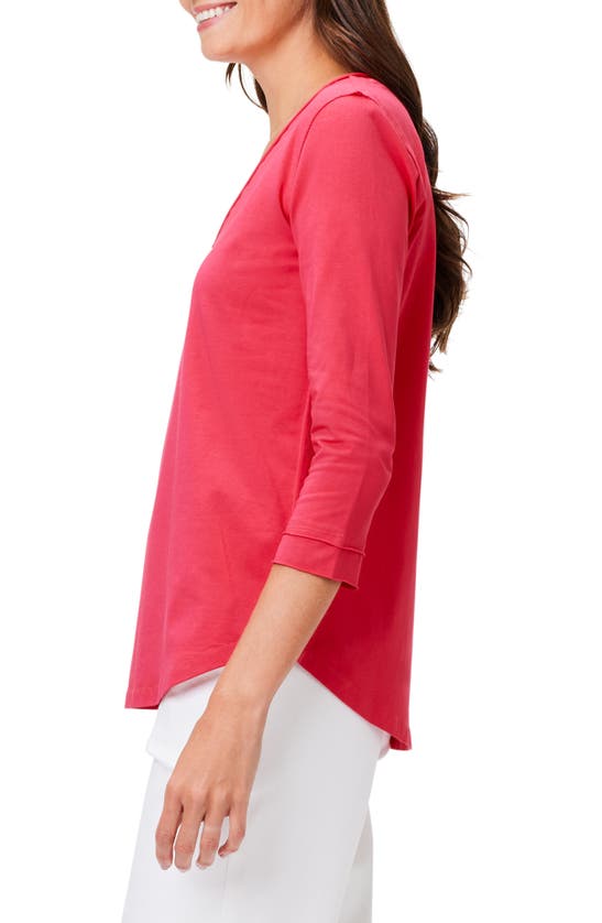 Shop Nzt By Nic+zoe V-neck Knit Top In Bright Rose