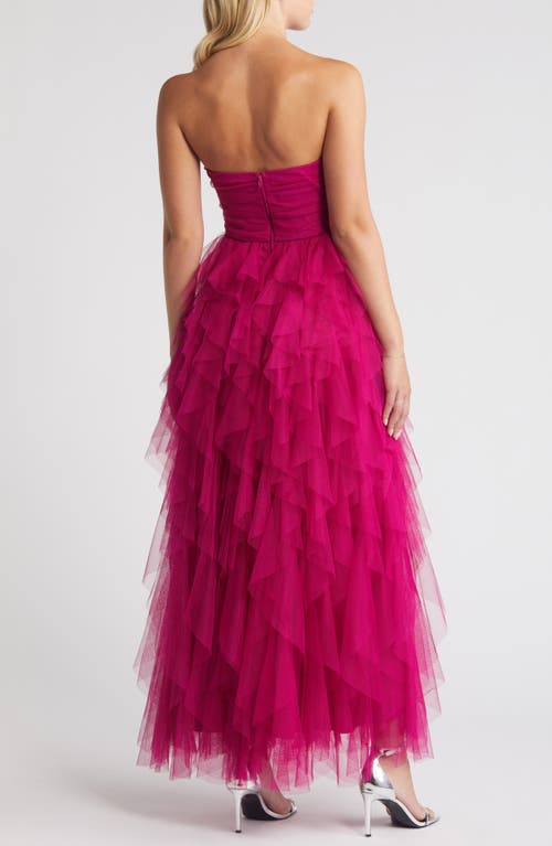 Chelsea28 Strapless Tulle Dress In Pink Plumier