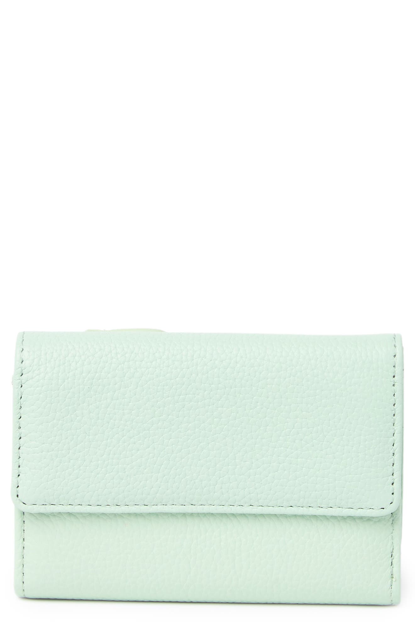 Mundi Rio Indexter Trifold Leather Wallet In 57n-misty Jade