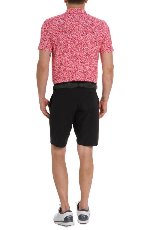 Shop Robert Graham Tyne Geo Pattern Performance Golf Polo In Coral