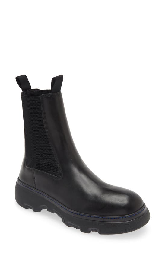 Shop Burberry Creeper Chelsea Boot In Black