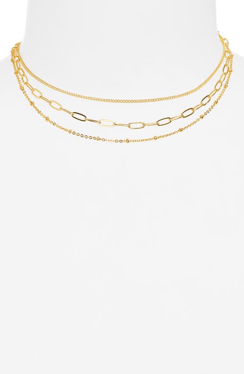 Shop Bp. Delicate Layered Chain Necklace In 14k Gold Dipped