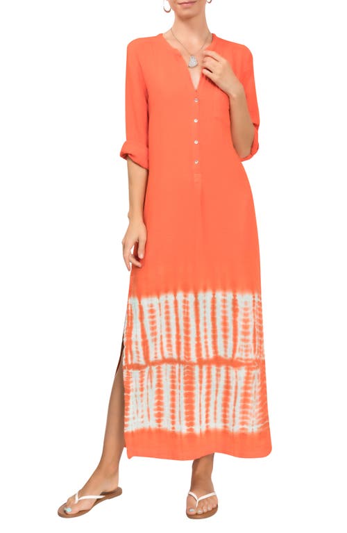 Tracey Cover-Up Caftan Dress in Td Satsuma