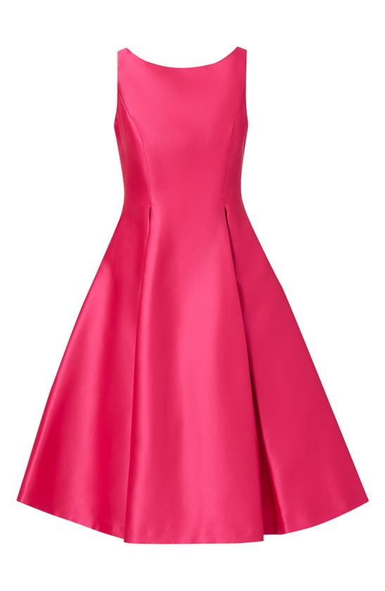 Adrianna Papell Sleeveless Mikado Fit & Flare Midi Dress In Electric Pink