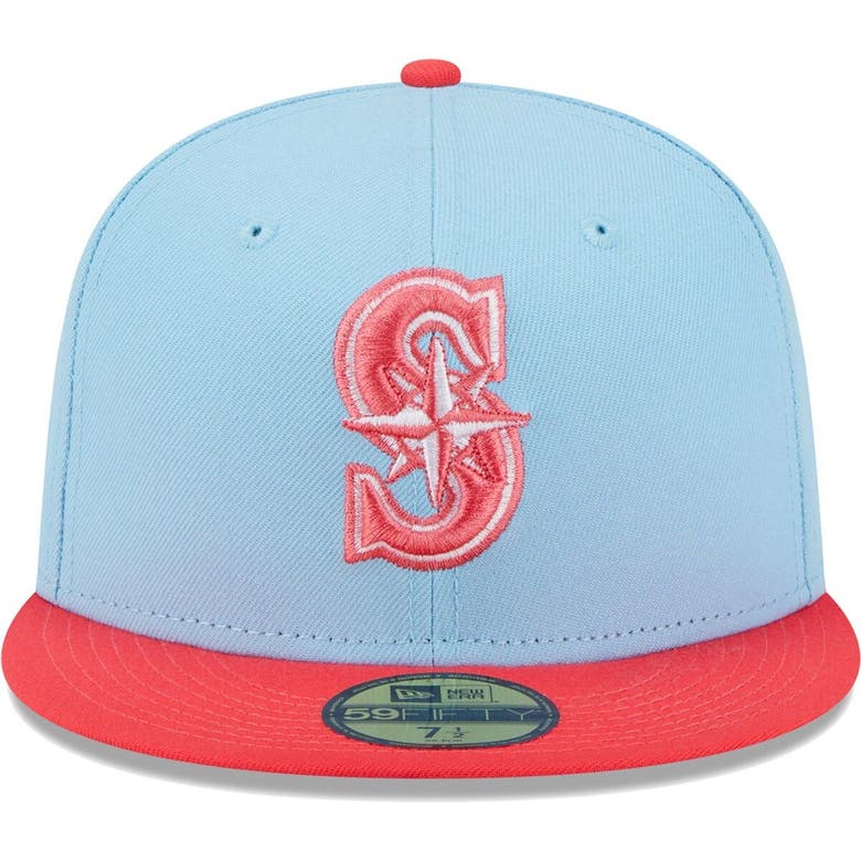 Men's New Era Light Blue Seattle Mariners 2023 Spring Color Basic 59FIFTY Fitted Hat