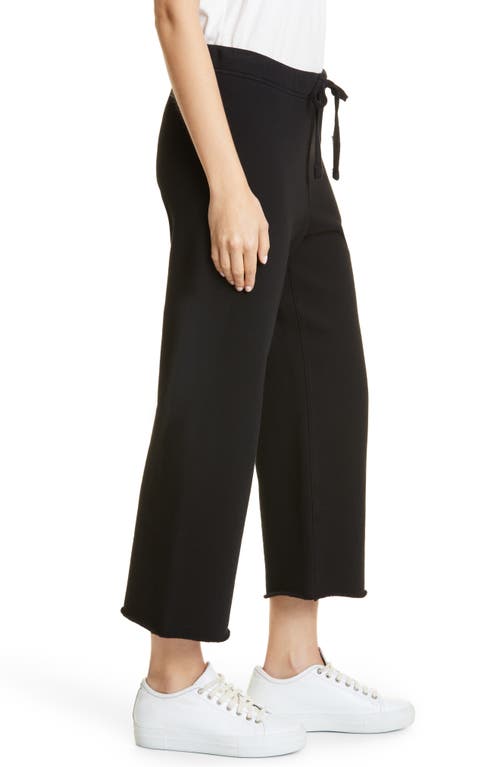 Shop Frank & Eileen Catherine Crop Wide Leg Sweatpants In Black