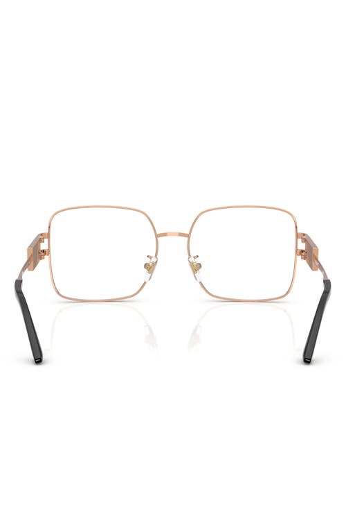 Versace 56mm Square Optical Glasses In Rose Gold