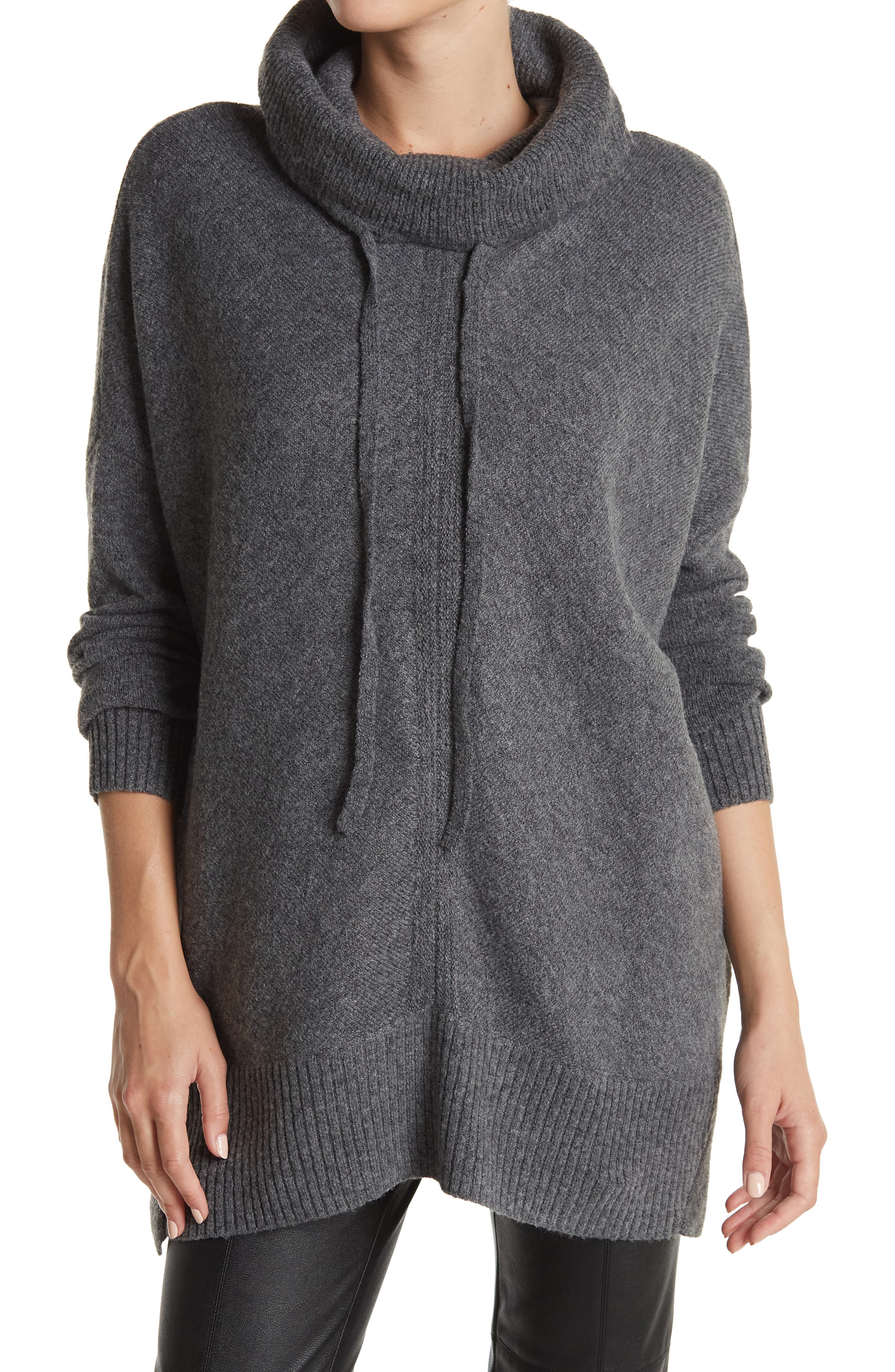 funnel neck tunic sweater