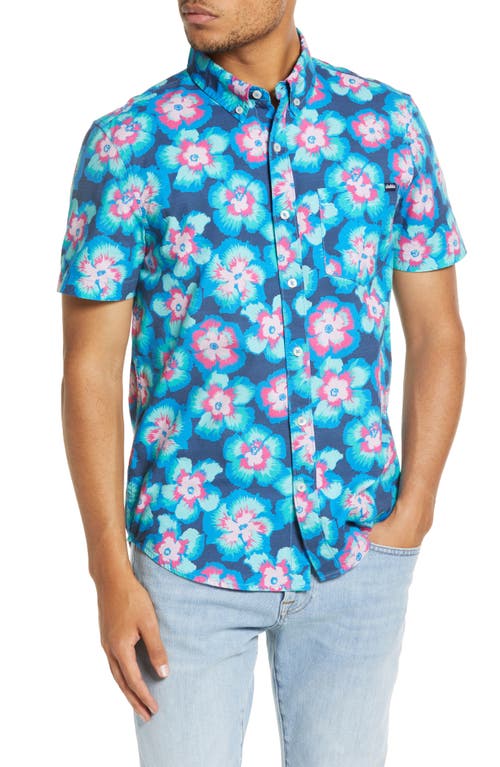 Chubbies Soft Stretch Full Button Short Sleeve Shirt in The Flower To The People