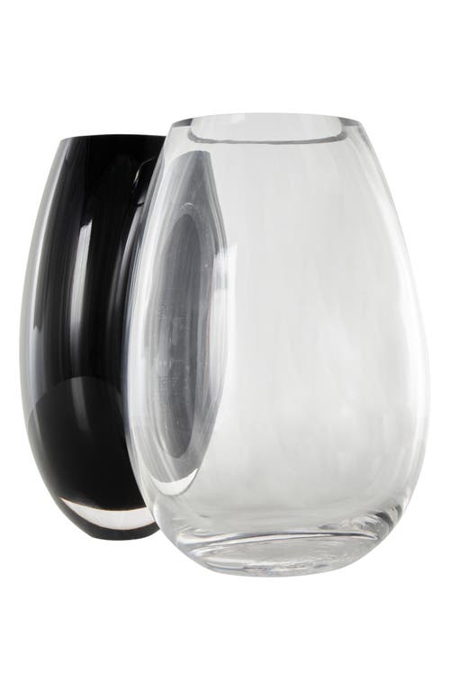 Vivian Lune Home Recycled Glass Vase In Black
