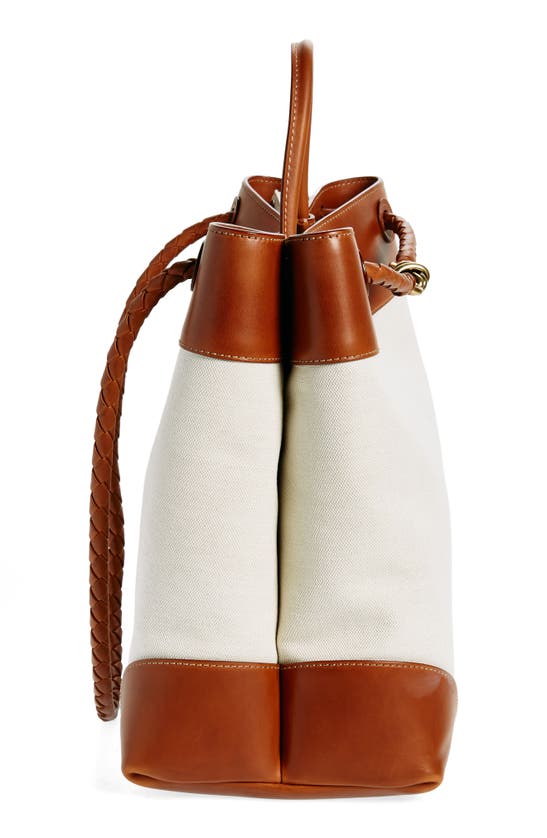Shop Bottega Veneta Large Andiamo Canvas Handbag In Brown