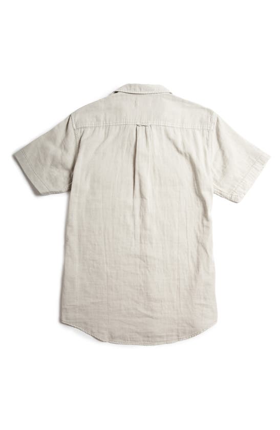 Rowan Leeds Cotton Gauze Short Sleeve Button-up Shirt In Chalk