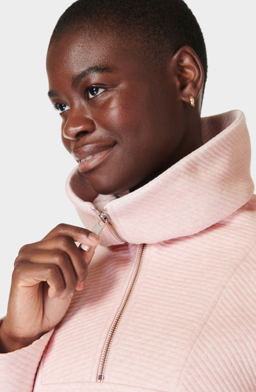 Sweaty Betty Radiant Half Zip Sweatshirt In Neutral Pink