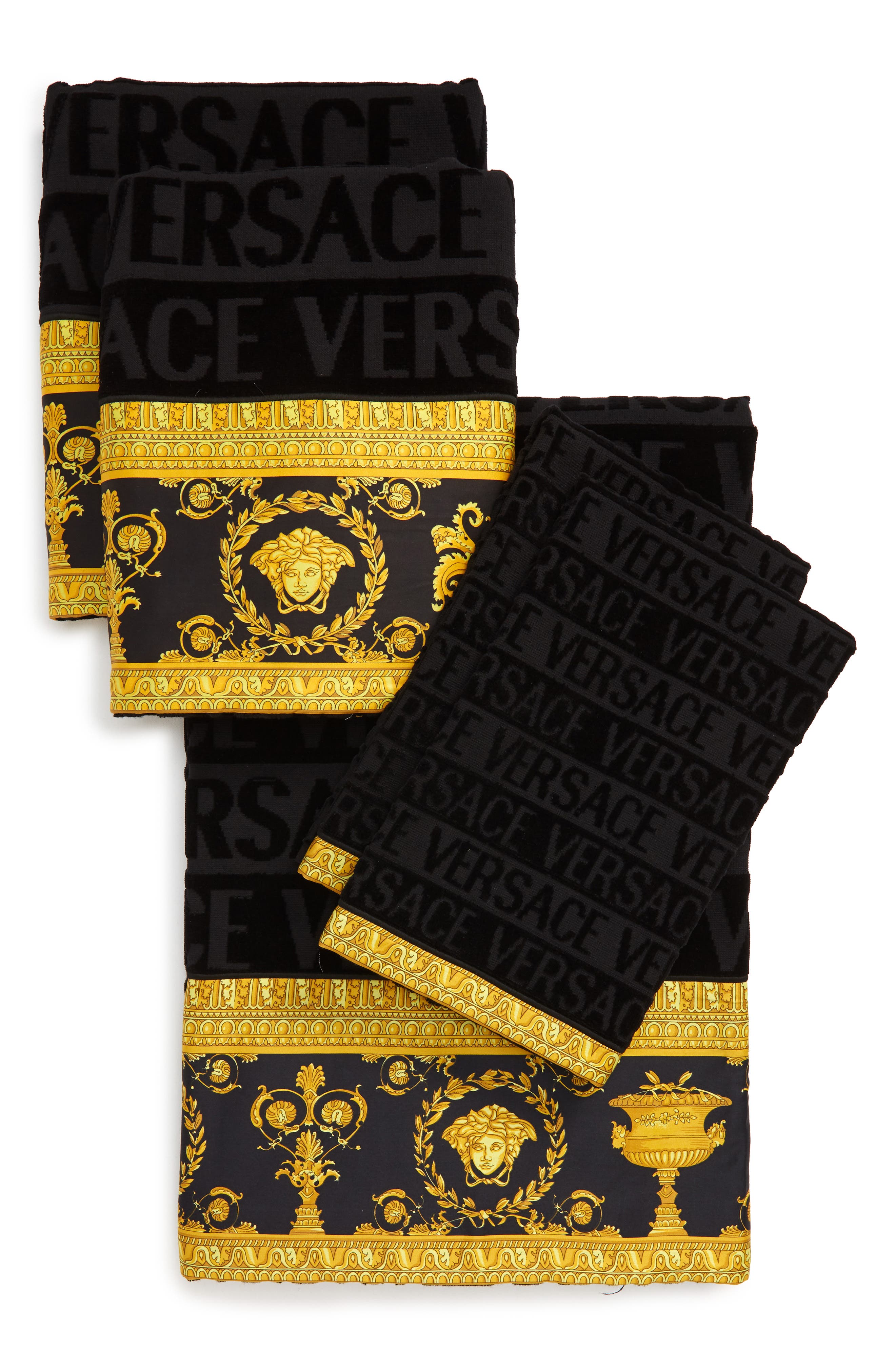 Amazon Com Emvency Bath Mat Versace Modern Abstract Geometric With Antique Gold 3d Vintage Greek Key Squares Circles Rhombus Greece Bathroom Decor Rug 16 X 24 Kitchen Dining