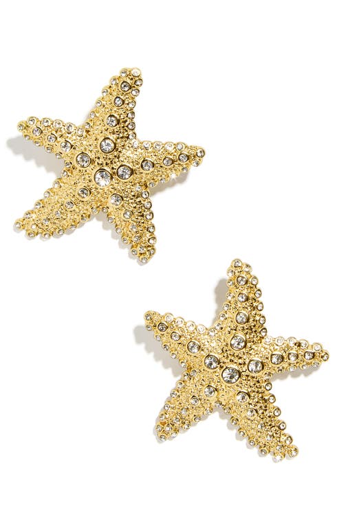 Sea Star Pavé Statement Earrings in Gold