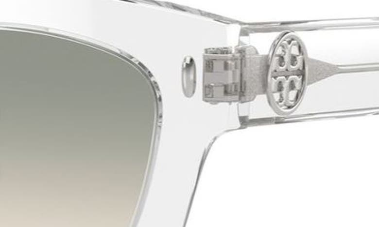 Shop Tory Burch 49mm Gradient Irregular Sunglasses In Clear