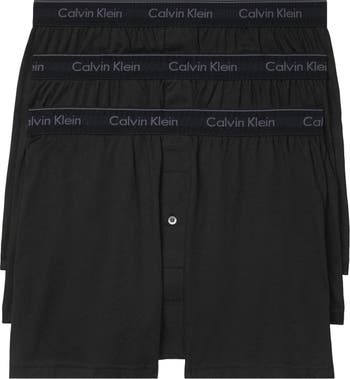 Calvin Klein 3-Pack Knit Cotton Boxers - Black - Small