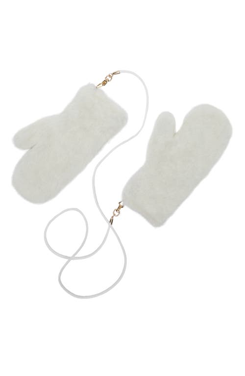 Shop Max Mara Ombrato Teddy Mitts In Off White