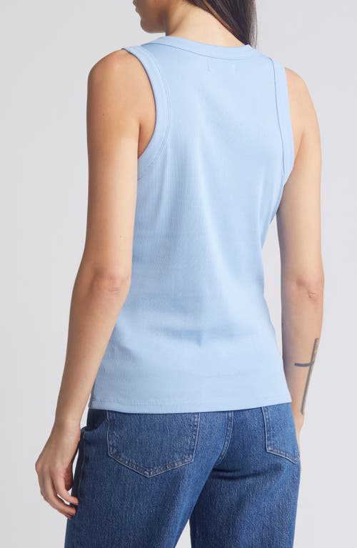 Madewell Brightside Rib Racerback Tank In Powder Blue