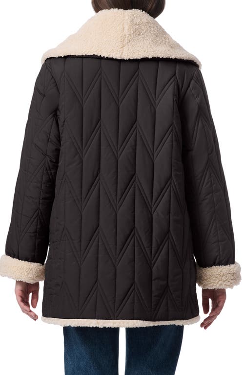 BERNARDO BERNARDO QUILTED FAUX SHEARLING LINED JACKET