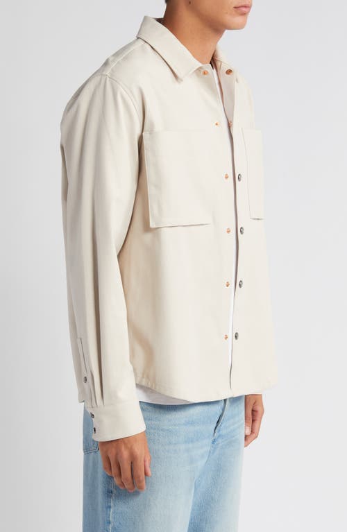 Shop Vayder Oversize Stretch Twill Snap-up Overshirt In Ecru