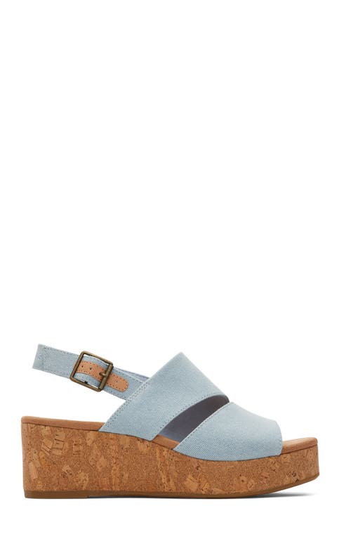 Shop Toms Claudine Platform Wedge Sandal In Light/pastel Blue
