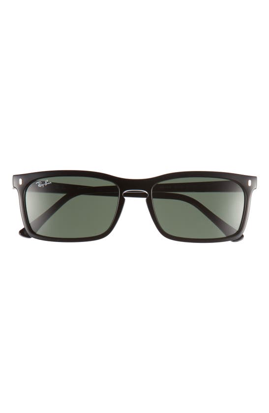 Shop Ray Ban 56mm Rectangular Sunglasses In Black