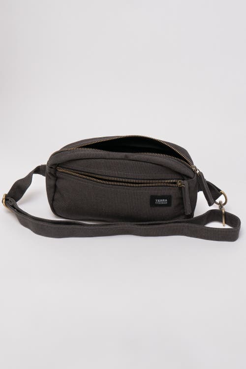 Terra Thread Organic Cotton Sling Belt Bag In Charcoal Grey