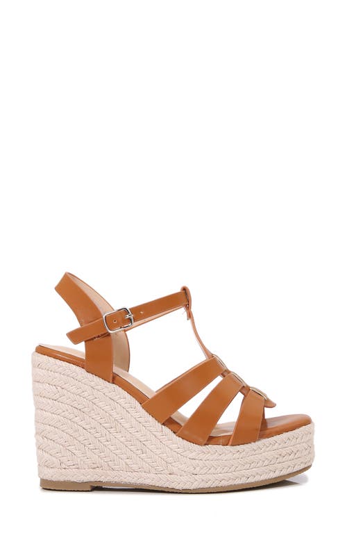 Shop Berness Lotus Espadrille Wedge Platform Sandal In Camel