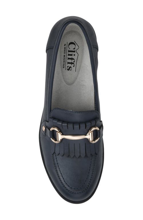 Cliffs By White Mountain Galeena Buckle Kiltie Loafer In Navy/burnished/smooth