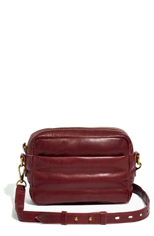 Madewell The Transport Leather Camera Bag: Puff Edition in Dark Cabernet