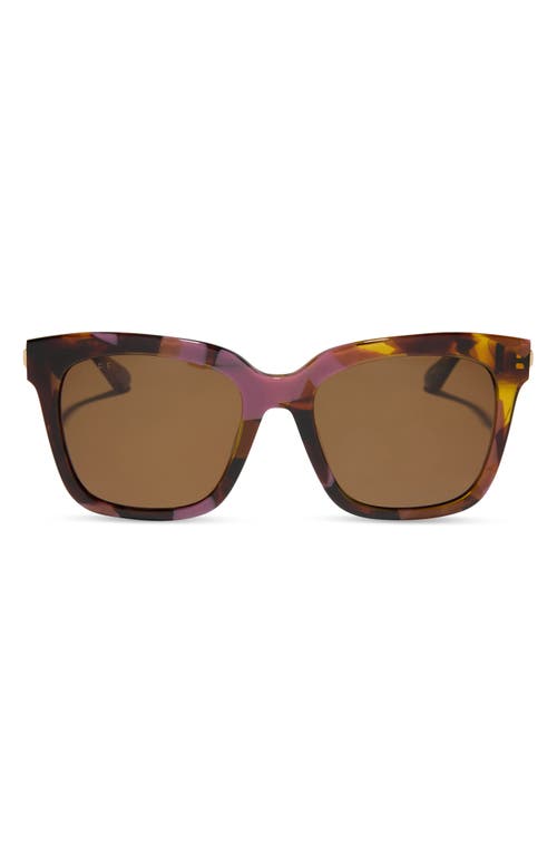 DIFF Bella 54mm Gradient Polarized Square Sunglasses in Brown 