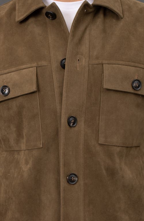 Shop Bagatelle Faux Nubuck Trucker Jacket In Olive