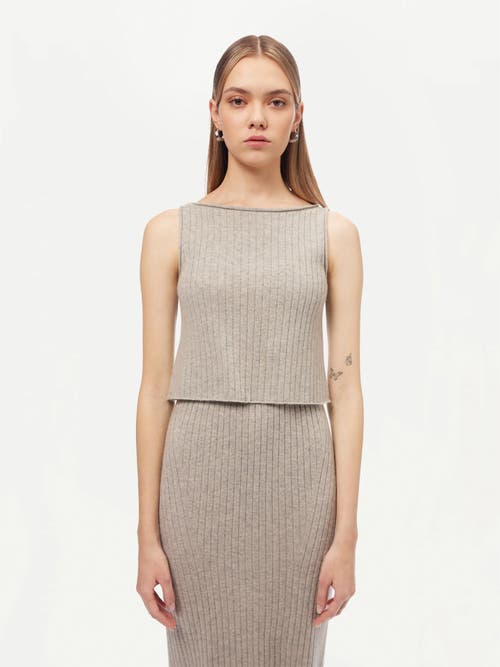 Gobi Mongolian Cashmere Cashmere Crop Top In Dawn Blue